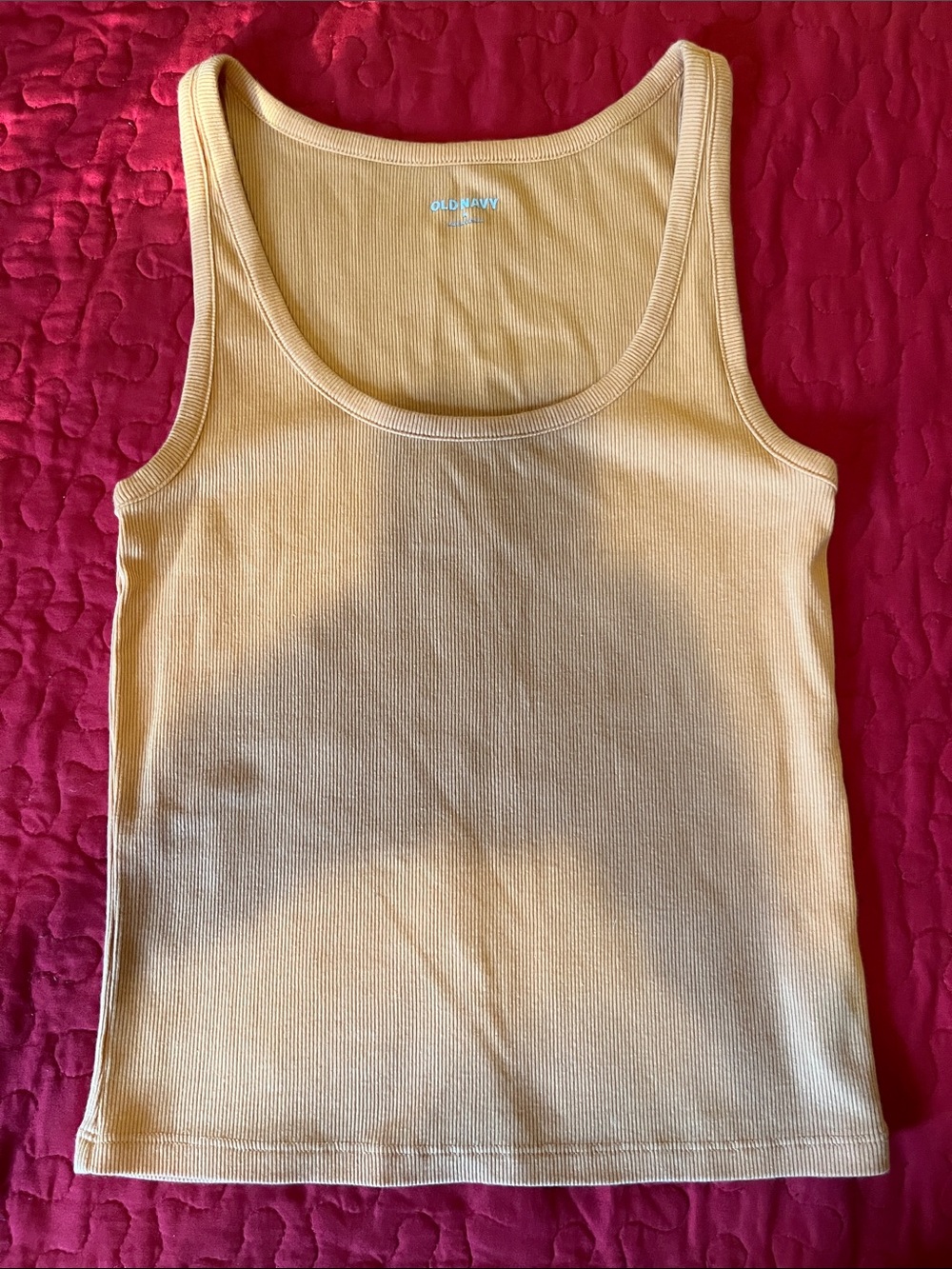 Old Navy Ribbed Scoop Tank Top in Mustard